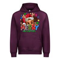Mauve Wine Merry Christmas Urban Hoodie - CowhideDigitalArt