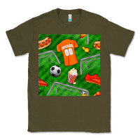 Army Green soccer ball uniform and shoes seamless pattern Classic Tee - BundleAndBundleShop