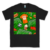 Black soccer ball uniform and shoes seamless pattern Classic Tee - BundleAndBundleShop