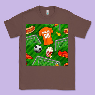 Soccer Ball Uniform And Shoes Seamless Pattern Classic Tee Designed By Bundleandbundleshop