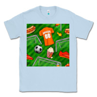 Dusty Blue soccer ball uniform and shoes seamless pattern Classic Tee - BundleAndBundleShop