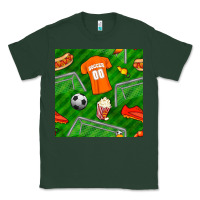 Sports Green soccer ball uniform and shoes seamless pattern Classic Tee - BundleAndBundleShop