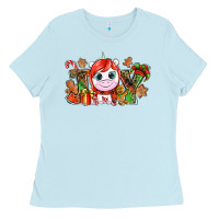 Baby Blue Joy unicorn Christmas Ladies Tee - NancyCooperArtShop