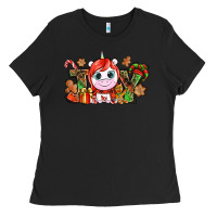 Black Joy unicorn Christmas Ladies Tee - NancyCooperArtShop