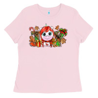 Bubblegum Pink Joy unicorn Christmas Ladies Tee - NancyCooperArtShop