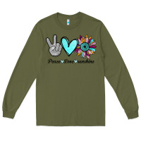 Army Green Peace Love Sunshine Long Sleeve Tee - Bettercallsaul