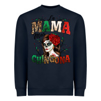 Navy La Mama Mas Chingona Heavyweight Sweatshirt - texasbilliewilder