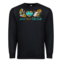 Black peace love bull skull bbs Premium Sweatshirt - BundleAndBundleShop