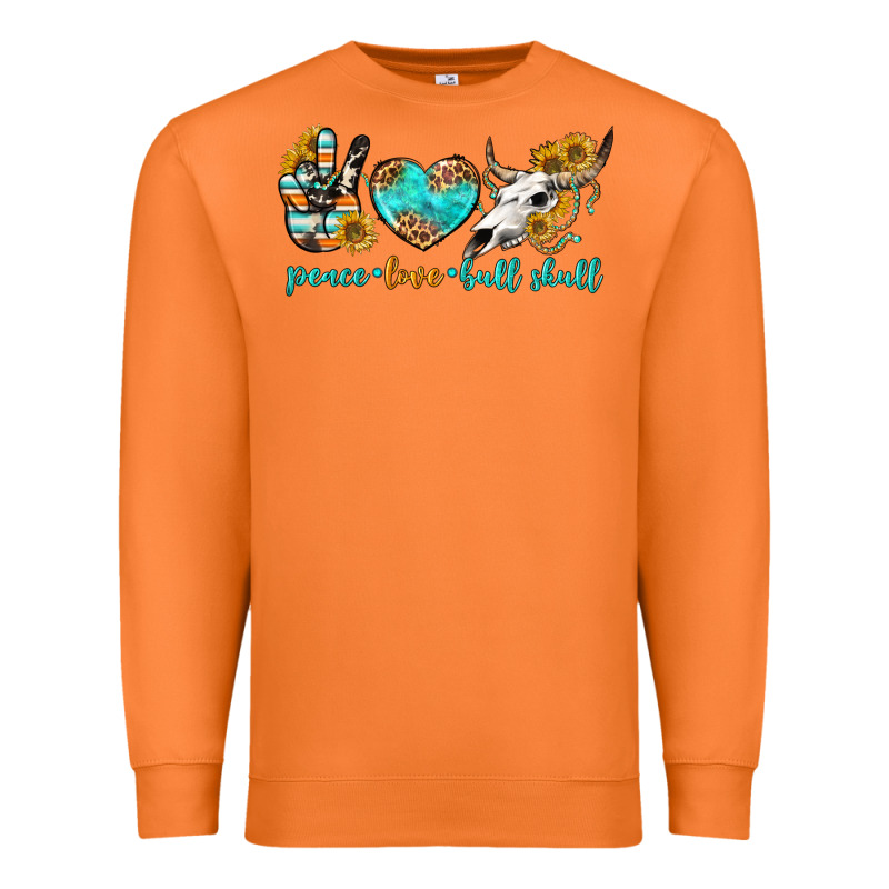 Peace Love Bull Skull Bbs Premium Sweatshirt by BundleAndBundleShop | Teevron