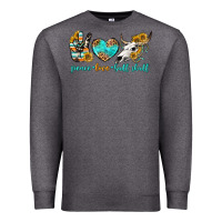 Charcoal Heather peace love bull skull bbs Premium Sweatshirt - BundleAndBundleShop