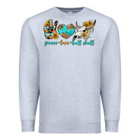 Heather Grey peace love bull skull bbs Premium Sweatshirt - BundleAndBundleShop