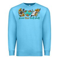 Ocean Blue peace love bull skull bbs Premium Sweatshirt - BundleAndBundleShop