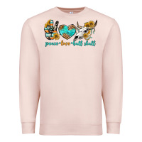 Pale Pink peace love bull skull bbs Premium Sweatshirt - BundleAndBundleShop