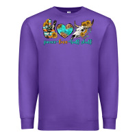 Purple peace love bull skull bbs Premium Sweatshirt - BundleAndBundleShop
