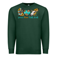 Sports Green peace love bull skull bbs Premium Sweatshirt - BundleAndBundleShop