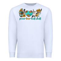 White peace love bull skull bbs Premium Sweatshirt - BundleAndBundleShop