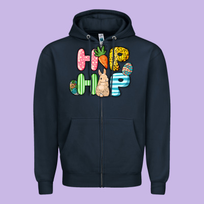 Hip Hop Easter Day Zipper Hoodie Designed By Howdyjamesfarm