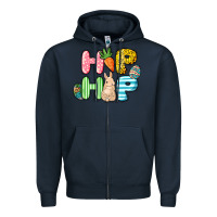 Navy Hip hop Easter Day Zipper Hoodie - HowdyJamesFarm