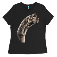 Black brachiosaurus face Ladies Tee - LillyAllenDesigns