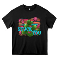 Black stuck on you heart cactus serape leopard background Heavy Core Tee - Jasminsmagicworld
