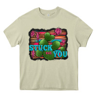 Mossy stuck on you heart cactus serape leopard background Heavy Core Tee - Jasminsmagicworld