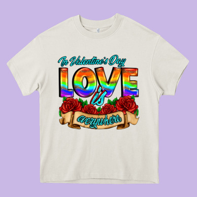 In Valentines Day Love Is Everywhere Heavy Core Tee Designed By Adodesignshop