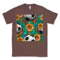 Chestnut soccer balls and sunflowers with leopard and gemstone seamless pattern Classic Tee - BundleAndBundleShop
