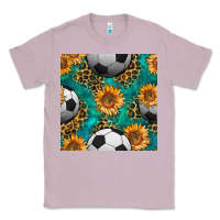 Lilac soccer balls and sunflowers with leopard and gemstone seamless pattern Classic Tee - BundleAndBundleShop