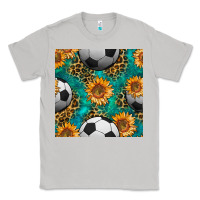 Moon Dust soccer balls and sunflowers with leopard and gemstone seamless pattern Classic Tee - BundleAndBundleShop