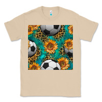 Mushroom soccer balls and sunflowers with leopard and gemstone seamless pattern Classic Tee - BundleAndBundleShop