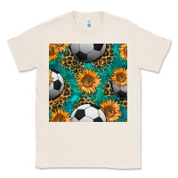 Natural soccer balls and sunflowers with leopard and gemstone seamless pattern Classic Tee - BundleAndBundleShop
