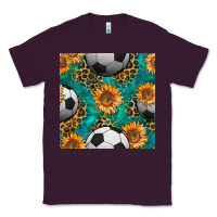 Plum soccer balls and sunflowers with leopard and gemstone seamless pattern Classic Tee - BundleAndBundleShop