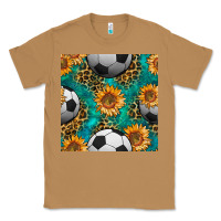 Toasted Coconut soccer balls and sunflowers with leopard and gemstone seamless pattern Classic Tee - BundleAndBundleShop