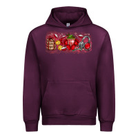 Mauve Wine Merry Christmas Urban Hoodie - CowhideDigitalArt