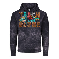 Cloud Black Teach Love Inspire With Leopard Vintage Hoodie - BundleAndBundleShop