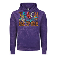 Cloud Purple Teach Love Inspire With Leopard Vintage Hoodie - BundleAndBundleShop