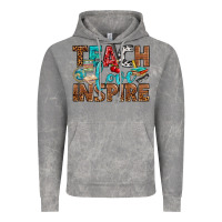 Cloud Rock Teach Love Inspire With Leopard Vintage Hoodie - BundleAndBundleShop