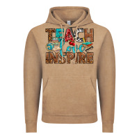 Vintage Coffee Teach Love Inspire With Leopard Vintage Hoodie - BundleAndBundleShop