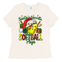 Bone Santa's Favorite Softball player Ladies Tee - NancyCooperArtShop