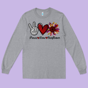 Peace Love Sunflower Long Sleeve Tee Designed By Bettercallsaul