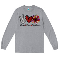 Heather Grey peace love sunflower Long Sleeve Tee - Bettercallsaul