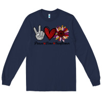 Navy peace love sunflower Long Sleeve Tee - Bettercallsaul