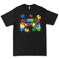 Black autism awareness video game controller Premium Tee - MaliasSmallBusiness