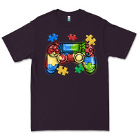 Plum autism awareness video game controller Premium Tee - MaliasSmallBusiness