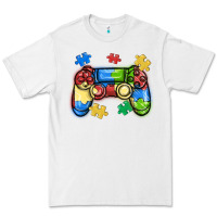 White autism awareness video game controller Premium Tee - MaliasSmallBusiness