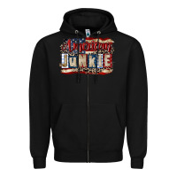 Black American junkie 4th of july Zipper Hoodie - CowGirlArtShop