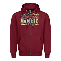 Burgundy American junkie 4th of july Zipper Hoodie - CowGirlArtShop