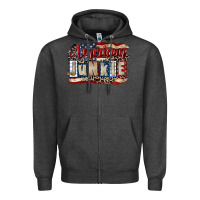 Charcoal Heather American junkie 4th of july Zipper Hoodie - CowGirlArtShop