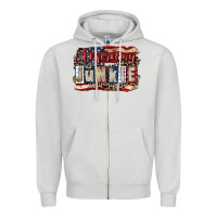 Dove Grey American junkie 4th of july Zipper Hoodie - CowGirlArtShop