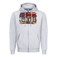 Heather Grey American junkie 4th of july Zipper Hoodie - CowGirlArtShop
